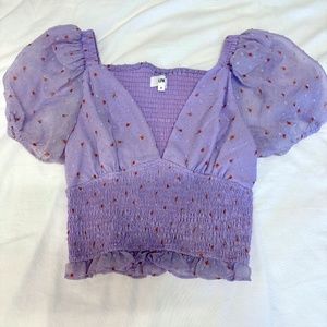 LPA purple smocked blouse